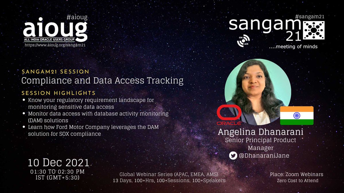 AIOUG's tweet photo. We are eagerly waiting to hear from Angeline Dhanarani @DhanaraniJane. Have you booked your seat yet ? Register Now https://t.co/ffjnnKhQKf @Oracle @Oracle_India @groundbreakers @oracleugs @oracleace @OracleSecurity #aioug #oraclecloud #oraclecustomers #OracleDevelopers https://t.co/6zKRDONijB