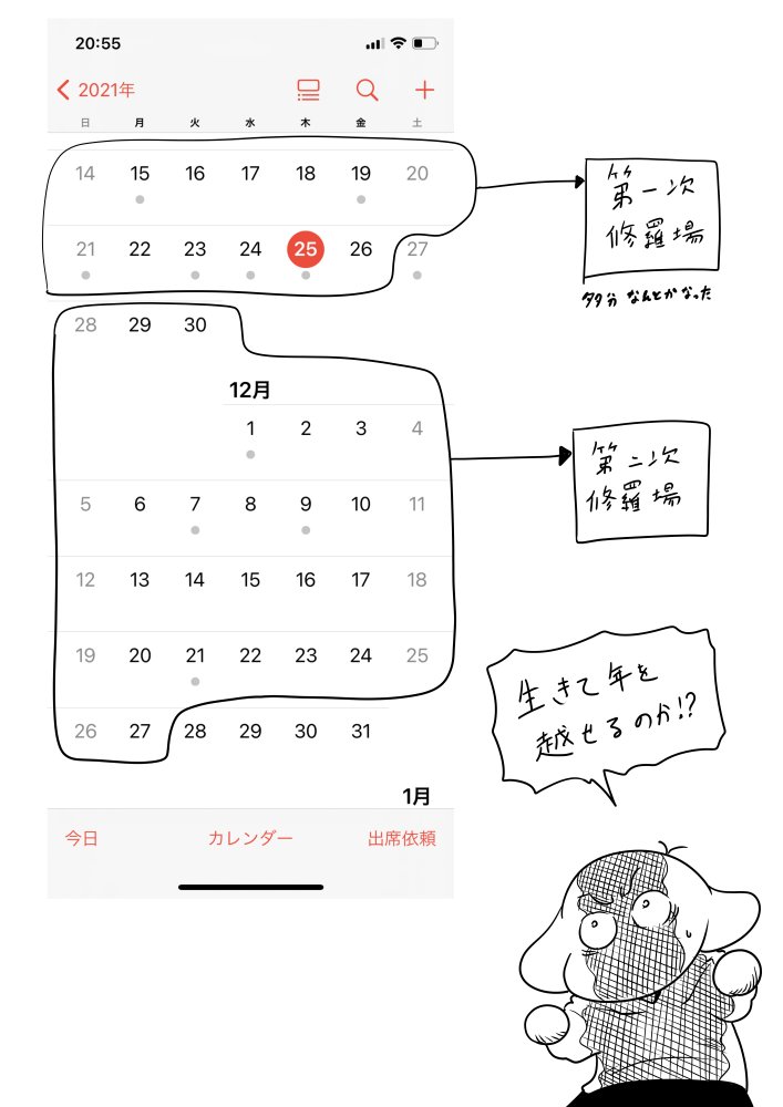 第一次修羅場乗り越えた感…
年末は戦場だ… 