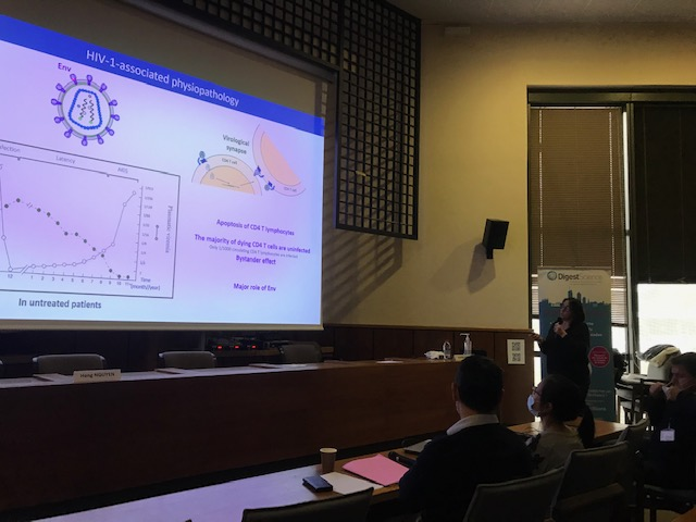 in the first part of the day, key words were : autophagy, IBS, Crohn disease, flux, macrophages, therapies, EBV, HIV mitochondria, peroxisome ....