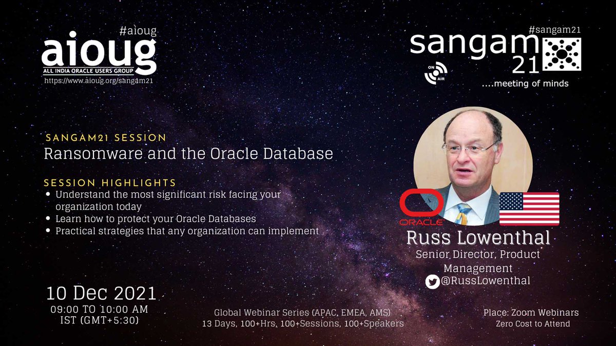 AIOUG's tweet photo. We are eagerly waiting to hear from Russ Lowenthal @RussLowenthal. Have you booked your seat yet ? Register Now https://t.co/xWweeEDO9N @Oracle @Oracle_India @groundbreakers @oracleugs @oracleace @OracleSecurity #aioug #oraclecloud #oracleusers #oraclecustomers #OracleDevelopers https://t.co/dtY0mcUdkk