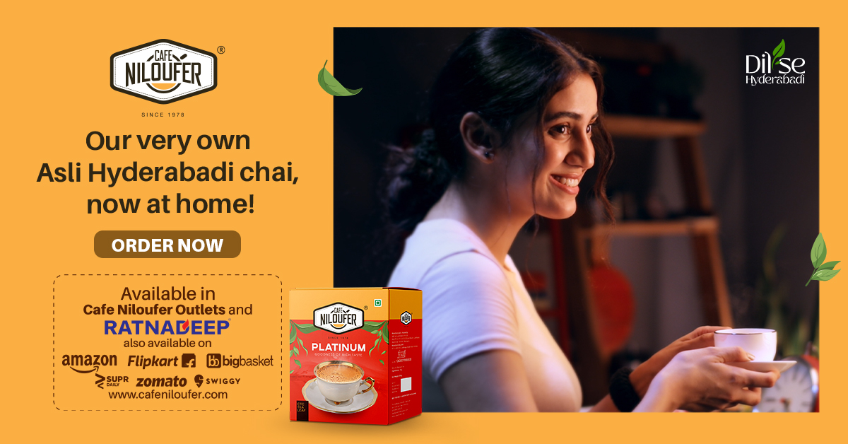 cafe_niloufer's tweet photo. Drive away the stress sip by sip in asli Hyderabadi way with Niloufer Platinum Tea at the comfort of your home!

#CafeNiloufer #CafeNilouferClassic #CafeNilouferPremiumLounge #DilSeHyderabadi #AsliHyderbadi #CafeNilouferTeaPowder #PlatinumTeaPowder #WorkFromHome #Work #StressFree https://t.co/AwCbWnXiEk