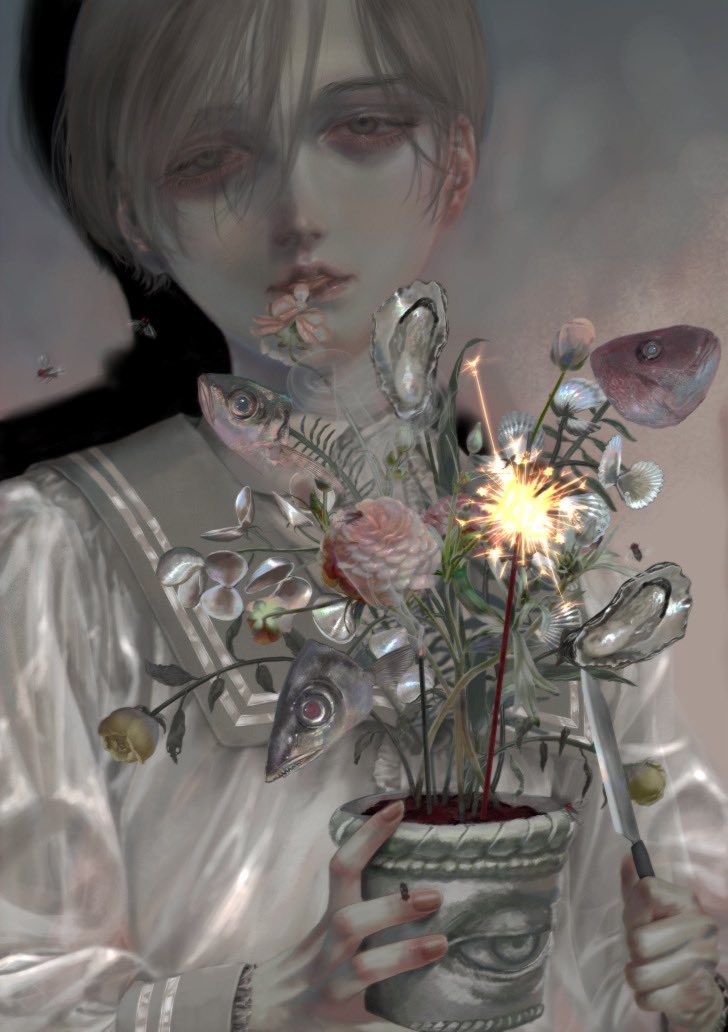「ぬるっとしたグレーの絵が好き 」|🫀𝓢𝓲𝓽𝓻𝔂🥀のイラスト