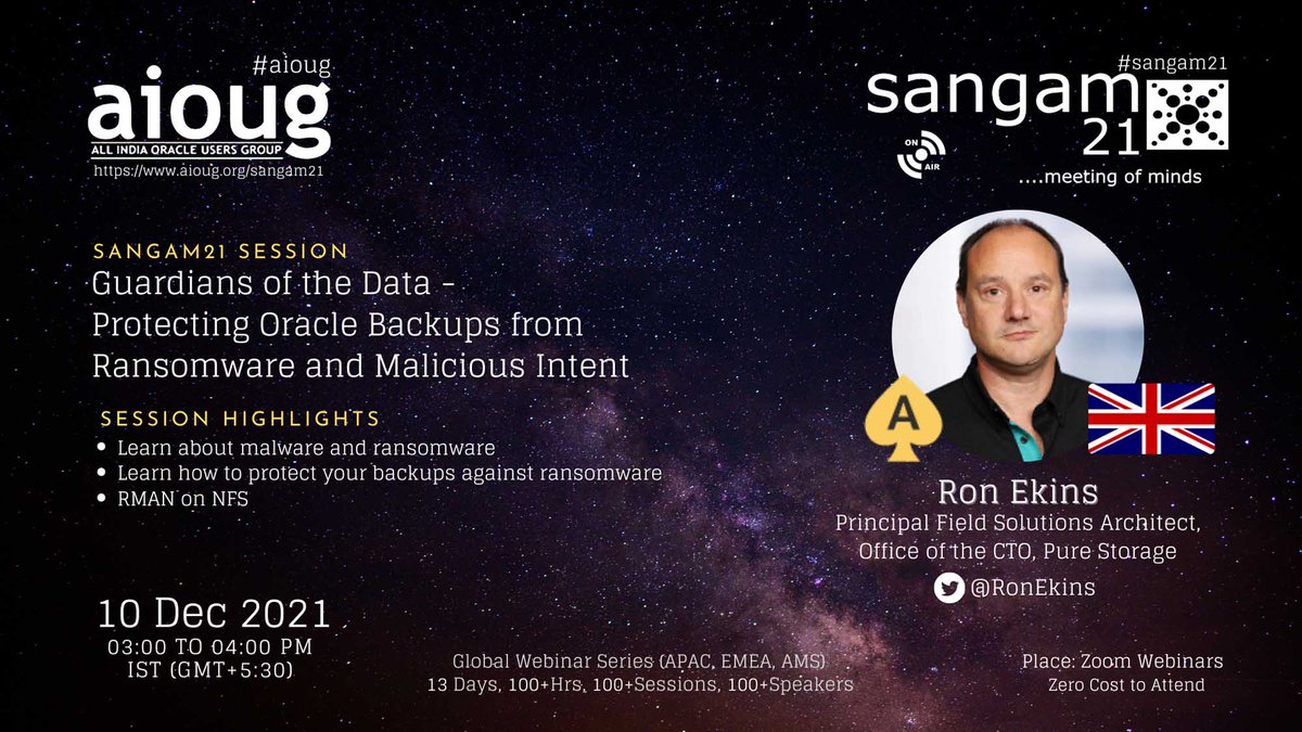 AIOUG's tweet photo. We are eagerly waiting to hear from Ron Ekins @RonEkins. Have you booked your seat yet ? Register Now https://t.co/MfEXy3MccM @Oracle @Oracle_India @groundbreakers @oracleugs @oracleace @OracleSecurity #aioug #oraclecloud #oracleusers #oraclecustomers #OracleDevelopers https://t.co/svJFcCRIpg