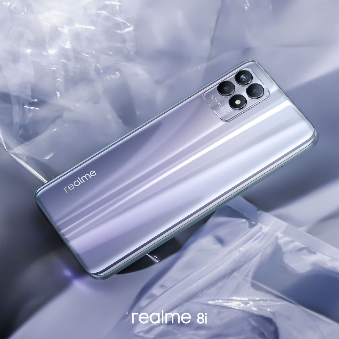 Reply dengan 🟣 kalau kalian pengen punya Space Purple realme 8i ini! #120HzForAll