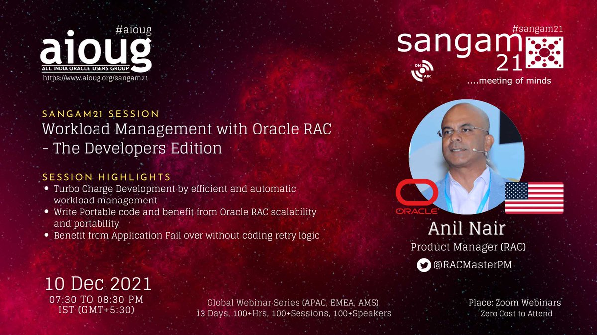 AIOUG's tweet photo. We are eagerly waiting to hear from Anil Nair @RACMasterPM. Have you booked your seat yet ? Register Now https://t.co/dALIy2JlVZ @Oracle @OracleDatabase @Oracle_India @groundbreakers @oracleugs @oracleace #aioug #oraclecloud #oracleusers #oraclecustomers #OracleDevelopers https://t.co/j6AeXkHrgf