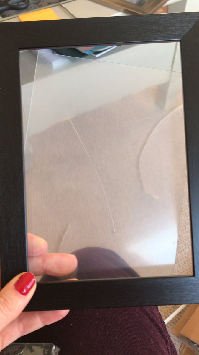 HannahB2019's tweet photo. @PhotoBox_Help what is this massive scratch across my frame? I’d like a refund please. Disappointing service. #notideal #photobox #customerservice https://t.co/RMVD8Foe54