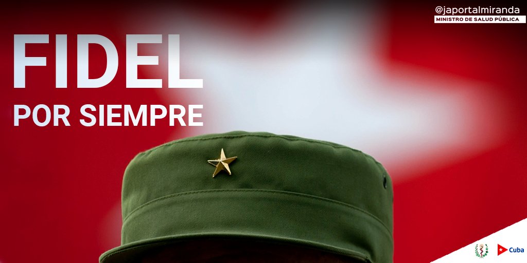 japortalmiranda's tweet photo. Los cubanos rendimos merecido homenaje a nuestro Comandante en Jefe Fidel Castro Ruz, fuerza impulsora y principal arquitecto de la salud universal en nuestro país.  
¡Gracias, #Fidel! Los agradecidos siempre te acompañaremos. 

#FidelPorSiempre 🇨🇺
#FidelVive 🇨🇺 https://t.co/5lTaHaTade