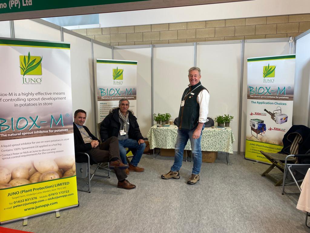 ScotFog's tweet photo. Busy day @BP2021Harrogate  today chatting with JunoPP about the coming seasons Biox-M mint oil treatments #potatoevent https://t.co/VbIaOLdxUi