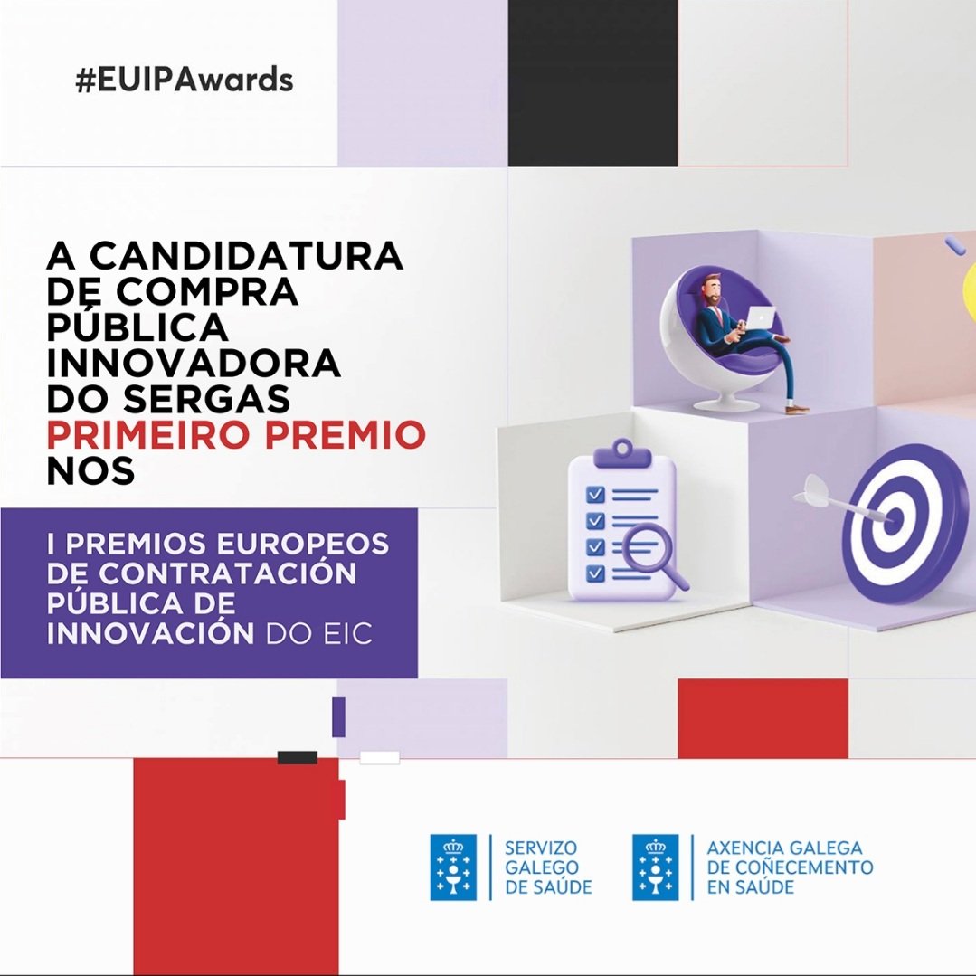 🏆 A candidatura de Compra Pública Innovadora do Sergas primeiro premio nos 'I Premios Europeos de Contratación Pública de Innovación do EIC. 👏👏👏 

#EUIPAwards #EUIPrize