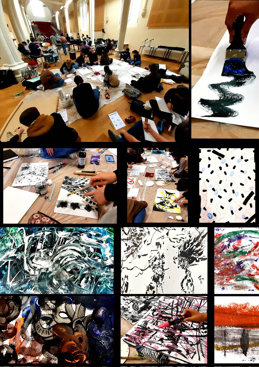 LyceeDouanier's tweet photo. Travail de concert entre les plasticiens de l'option  arts plastiques(D ROUSSEAU) et les élèves de la section musique (A. PARE) autour des UST (unité sémiotique temporelle): comment faire résonner/rendre visible des "UST" telles que: lourdeur, en suspension, élan, en flottement https://t.co/2hY8Mm5u36