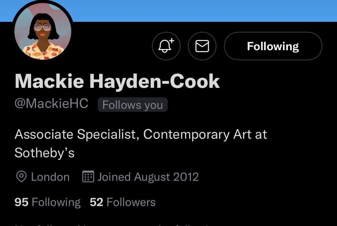 michaelbouhanna's tweet photo. Welcome @MackieHC  who’s our contemporary art specialist in London and wrote a great essay on @Hackatao Queens+Kings pfp project. To be revealed soon. Nice @worldofwomennft pfp 👀 https://t.co/4Wd2tQEb4O