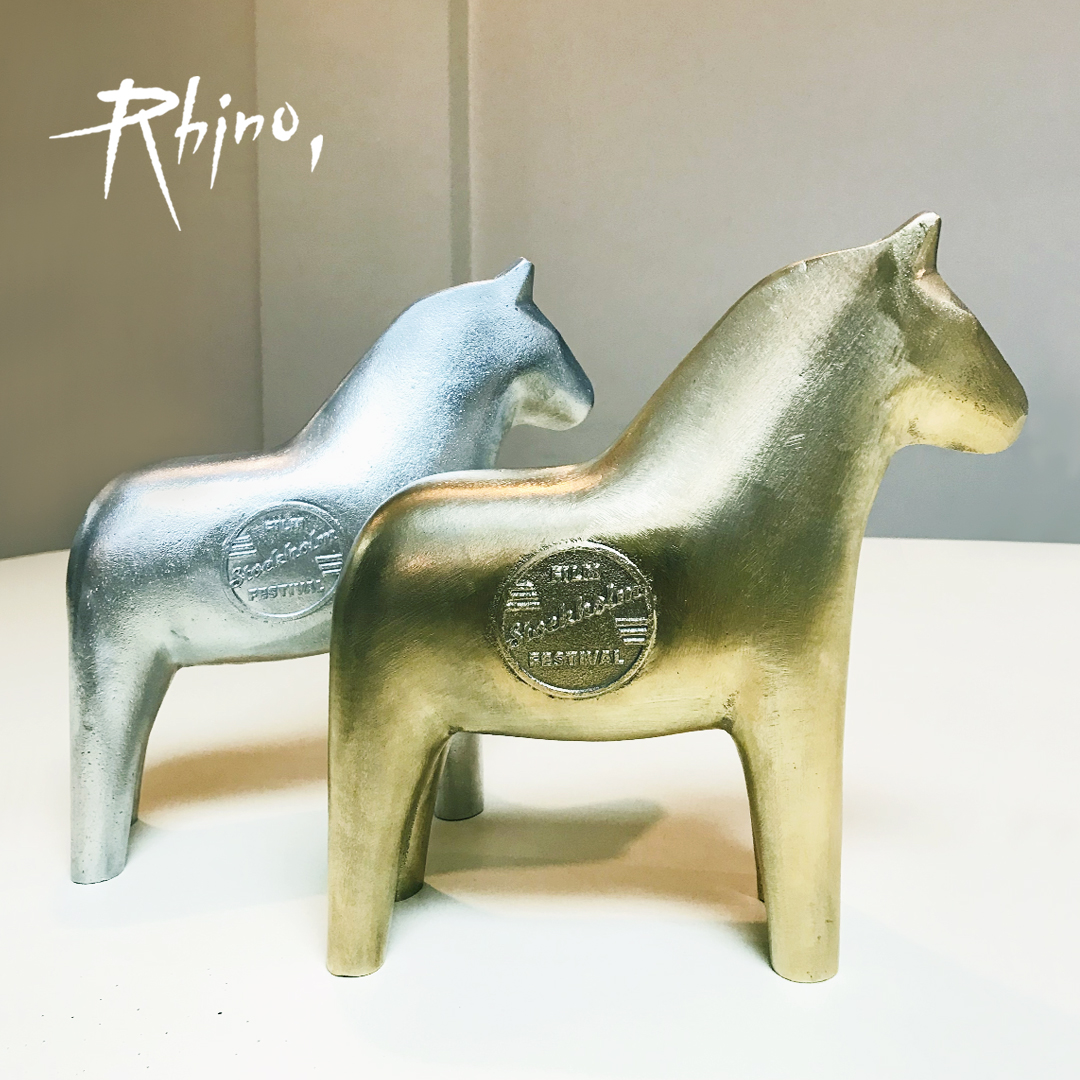 Horses for RHINO. Here are all the awards from the Stockholm International Film Festival. Guess how much they weigh?