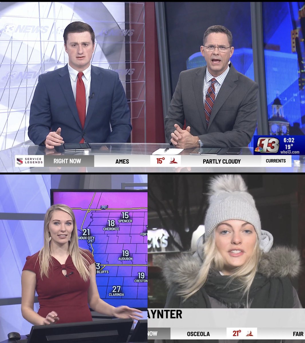 EdWilsonWX13HD's tweet photo. #HappyThanksgiving2021 to @AndyFales @AmberAwx @ZachFisherNews and @NataliePaynter3 talking Turkey Day news, weather and food on @WHO13news #TodayInIowa https://t.co/jrT1JhS3of