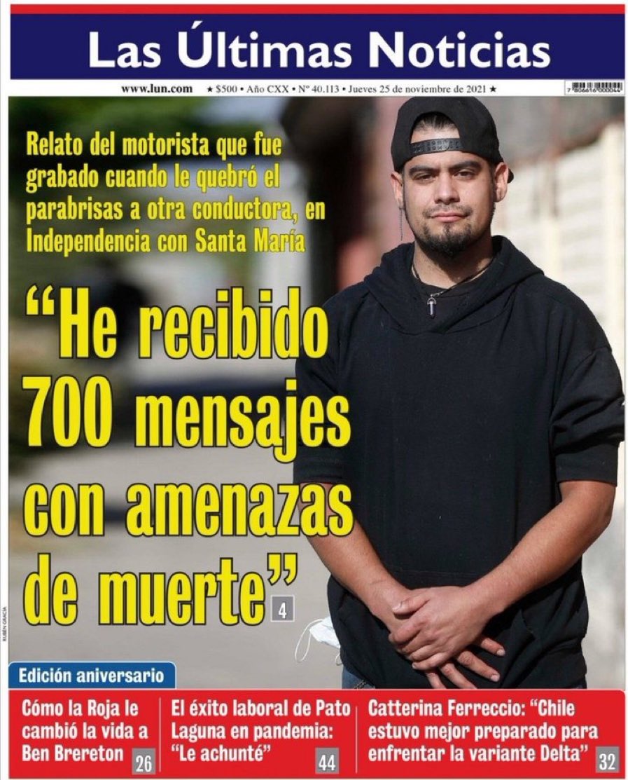 ClaudiaMiranda_'s tweet photo. @lun  vergüenza les debería dar poner en portada y mas como víctima a un agresor. Cómo pretendemos cambiar la mentalidad de las personas para mejor si salen con este pastelito. https://t.co/nLUnzLoPva