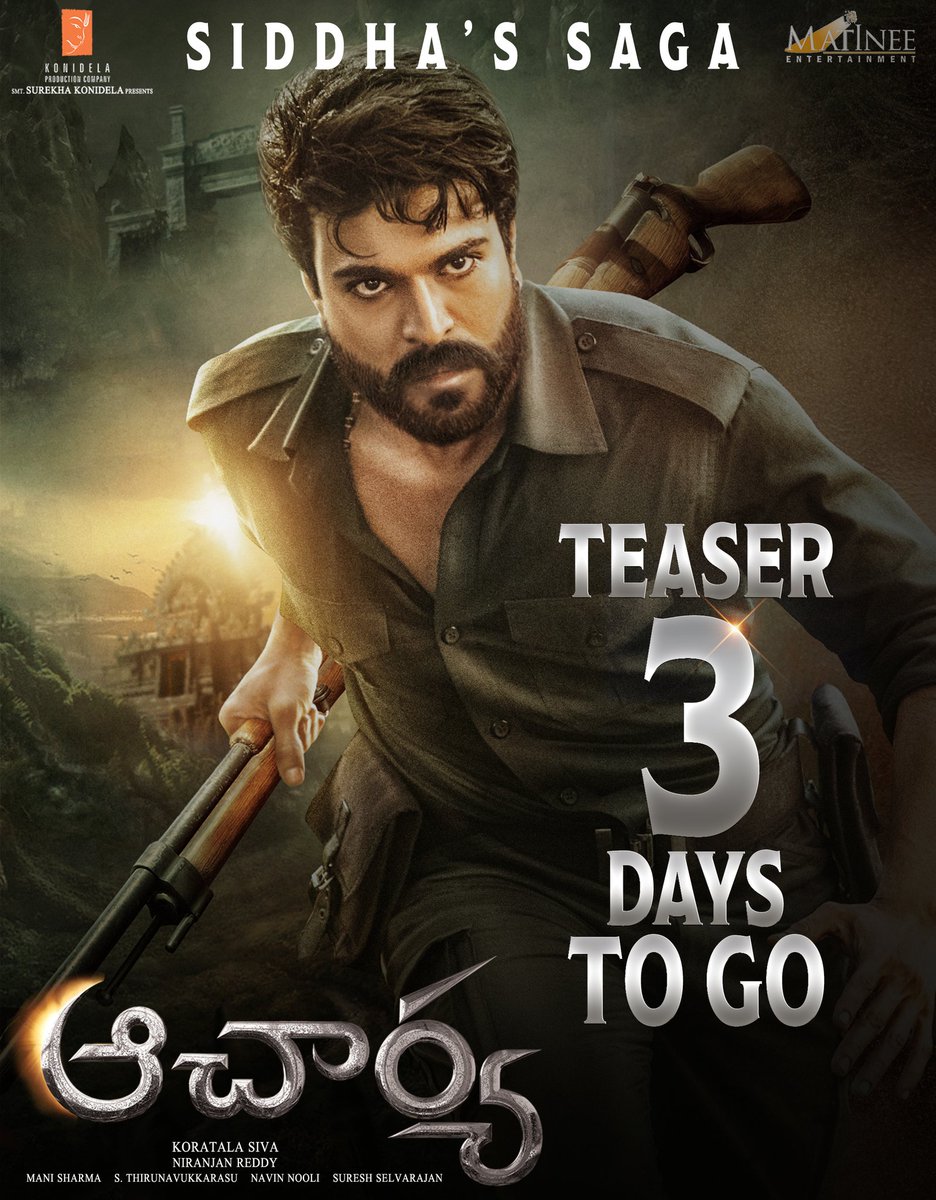 RCYuvashaktiskm's tweet photo. 3Days To #SiddhasSaga

#ManOfMassesRamCharan
@AlwaysRamCharan #Acharya #AcharyaOnFeb4th https://t.co/mmhw8WEH2r