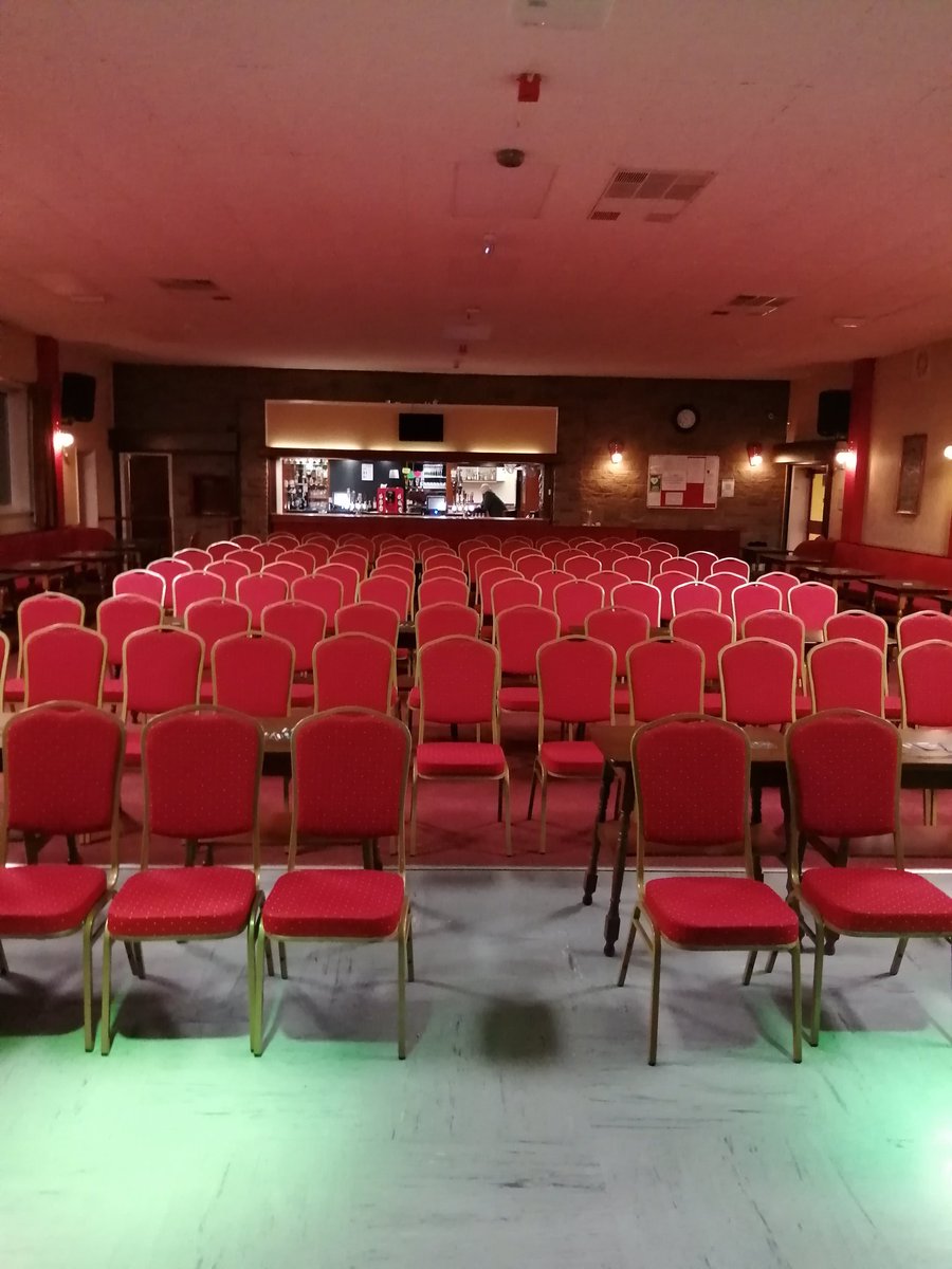 Belmont WMC Hoyland Barnsley. All set for our debut Community Theatre production "Away Days" tonight and tomorrow . 300 tickets sold out both nights!!!