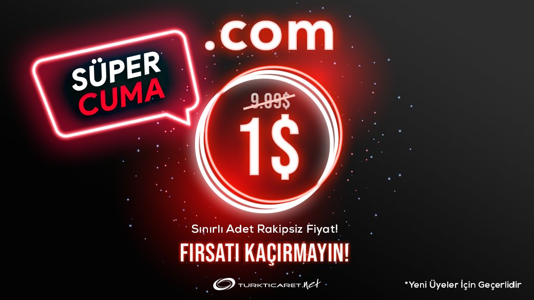 turkticaretnet's tweet photo. Süper Cuma Fırsatları 🚨
.com Domain 1$ 💥
Sınırlı Adet Rakipsiz Fiyat 💥
📍Detaylı Bilgi:
🌐 https://t.co/aPFztdUzuT
📞08502248640
#turkticaretnet #domain #hosting #kampanya #com #comdomain #blackfriday #süpercuma https://t.co/6Uu2nFIdTC