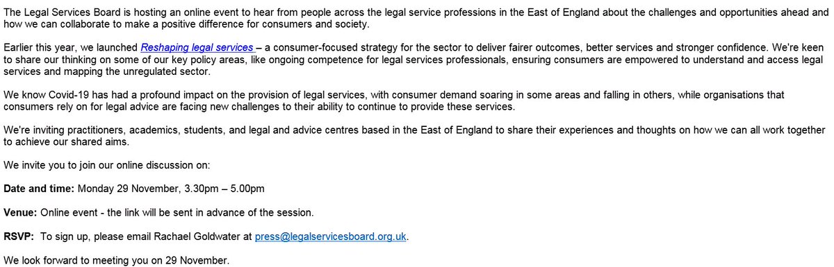 LSB online event - Reshaping Legal Services