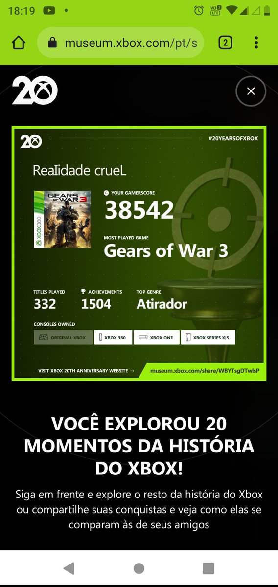 Realida87302101's tweet photo. Mais de um ano jogos TDS dias @PlayApex  #ApexLegends  com mais de 80 dias no @CoalitionGears #Gears4 e #Gears3 ainda é o jogo que mais joguei na plataforma #xbox https://t.co/feQSlZ05zt
