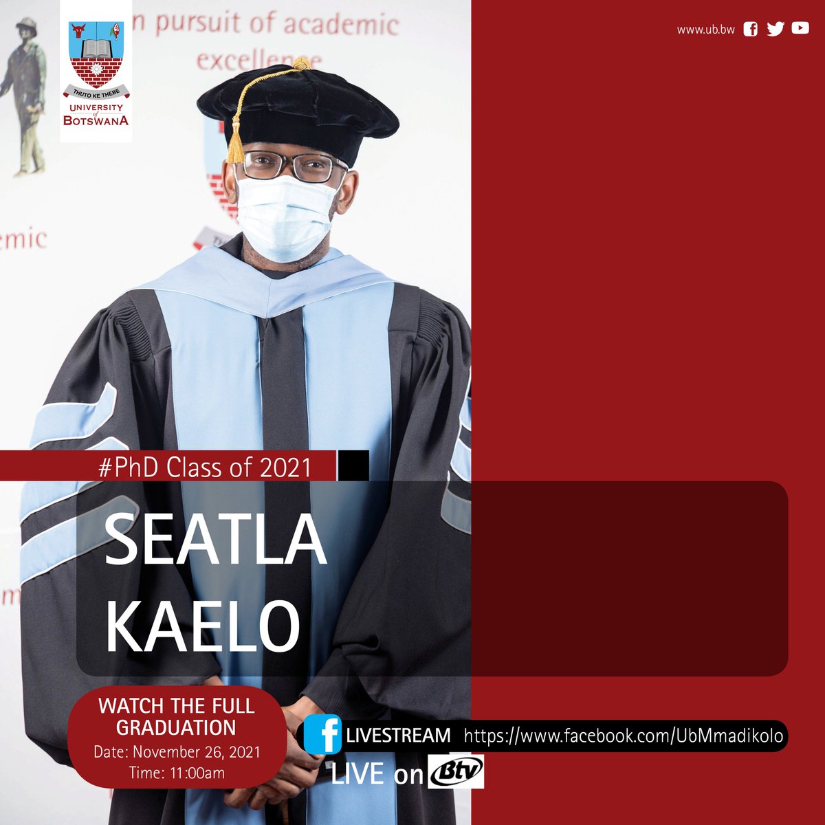 UBBotswana's tweet photo. #UBGraduation2021π #26Nov2021 #11am https://t.co/ImoF3lD4Su