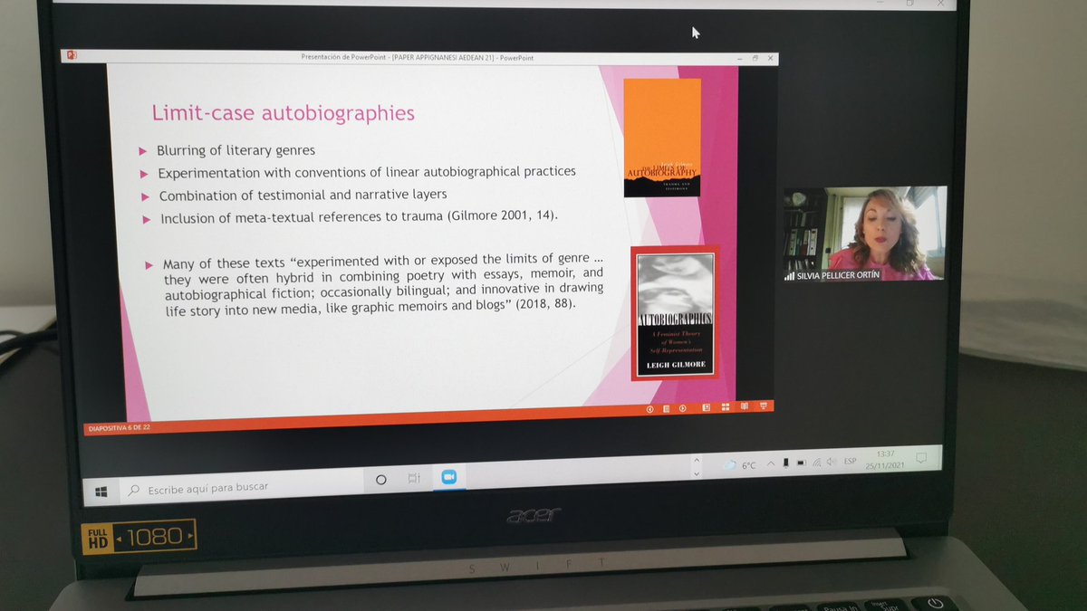 Silvia Pellicer-Ortín on Lisa Appignesi's #autobiographical "limit-case narratives" (@taintedwitness) and the excavation of the multiple layers of memories in contemporary women's writing of trauma #liminal #lifewriting #AEDEAN44 <a href="/aedean2021/">AEDEAN2021</a> <a href="/aedeaninfo/">AEDEAN</a>