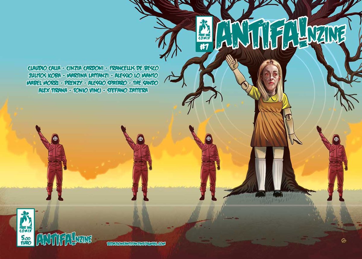 Abbiamo fatto 13...copertina def, con tutte le autrici e tutti gli autori in ordine alfabetico...non lo abbiamo detto prima sennò la serie tv di #ZenoCalcare su #Netflics non se la filava nessuno #fumettiantifascisti #fumetti #fumetto #comix  #copertina #squidgame #pignatta