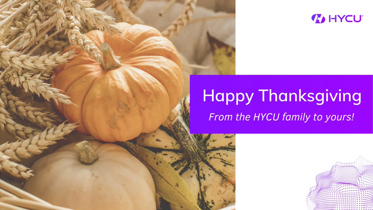 hycuinc's tweet photo. We're thankful for our team, our customers, and our partners each and every day – but especially today!

Wishing you and your loved ones a #HappyThanksgiving. 🦃 https://t.co/KxXjnKFksz