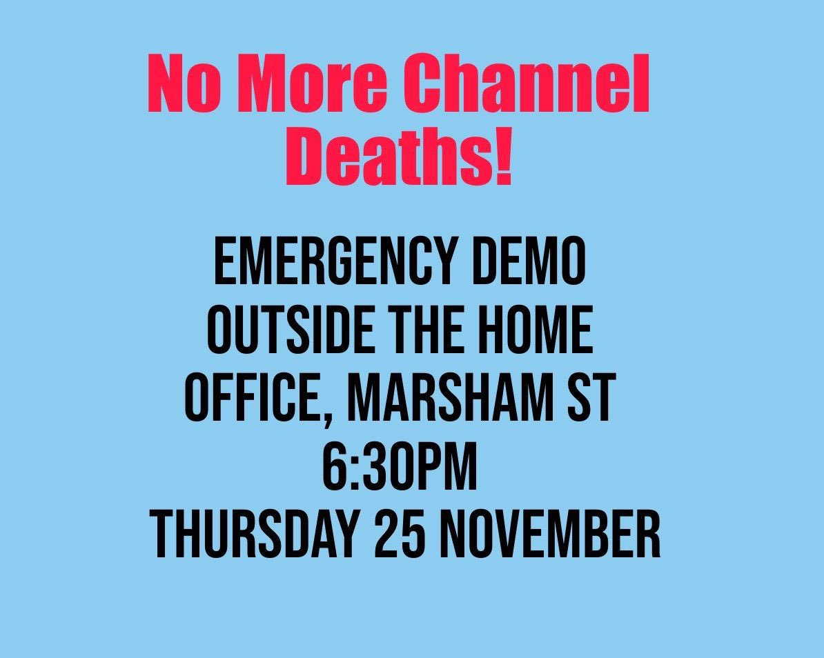 SistersUncut's tweet image. We cannot allow people seeking refuge to continue to die at sea, and we cannot continue to allow people seeking safety to be locked up in detention centres. 

Join us as we demand no more channel deaths! No more borders! No more state murders! 

6.30pm tonight at the Home Office.