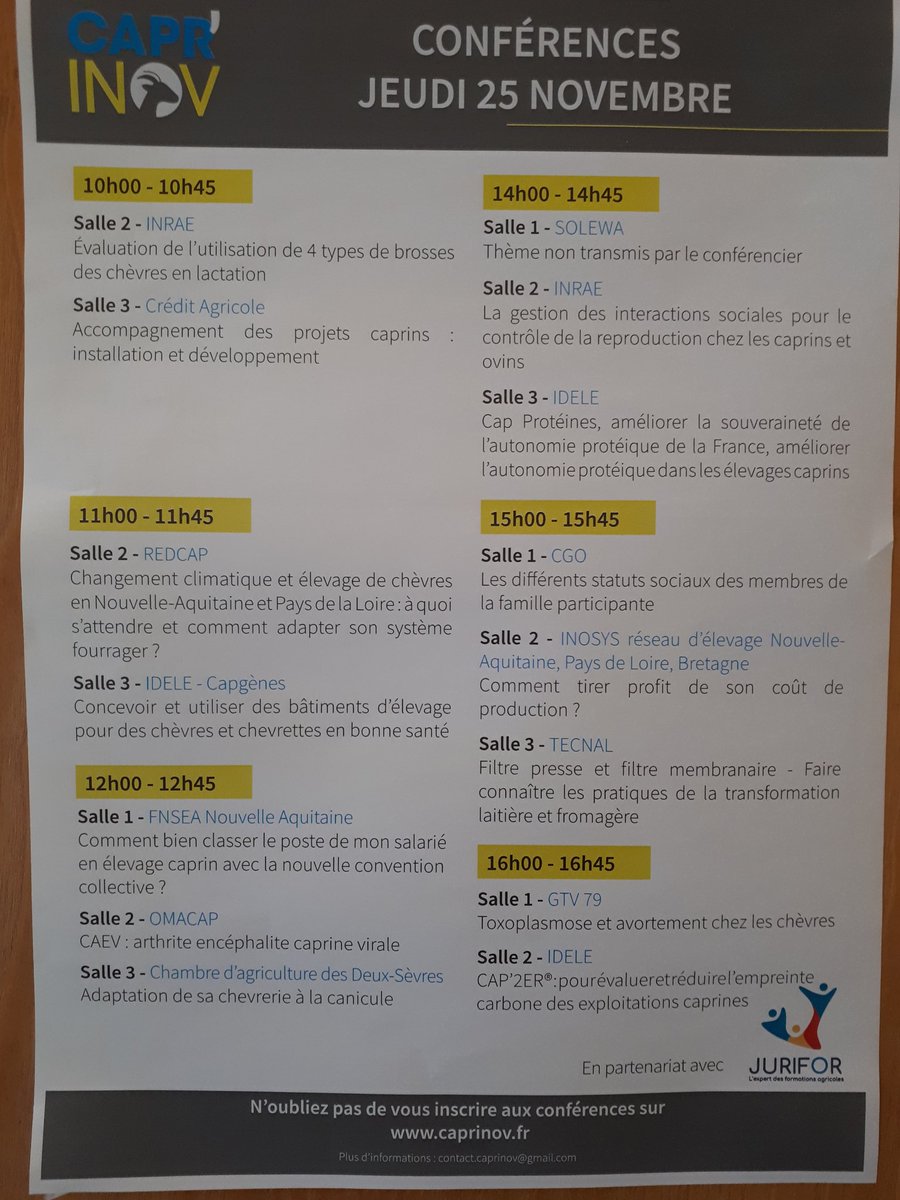 INRAE_Poitiers's tweet photo. Dans 15 minutes à 14h, Matthieu Keller de #UMRPRC @INRAE_DPT_PHASE @INRAE_VDL donnera une conférence @Caprinov  hall 4 salle 2 : "La gestion des interactions sociales pour contrôler la reproduction chez les caprins et les ovins".
#chèvre 🐐 https://t.co/LFSeVDFVxR