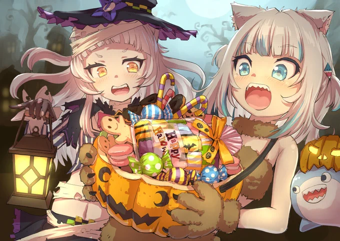 "🌙Spooky Scary Cuties🦈"

この2人組が好き!👻🎃大遅刻だけど、可愛いならいいよね!
I love this twosome! It's a big delay, but hey, as long as they're cute!🥰

#シオンの書物 #gawrt 