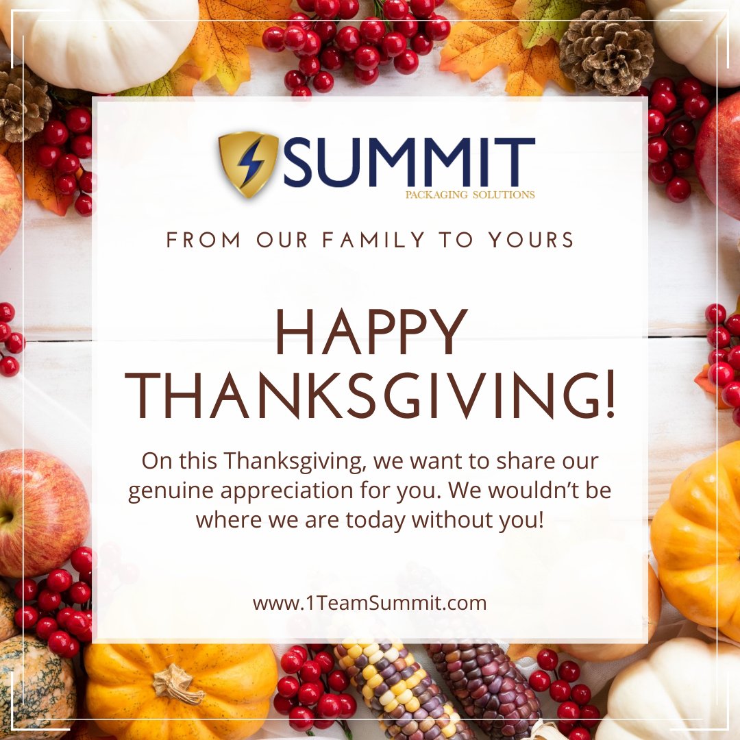 On this Thanksgiving, we want to share our genuine appreciation for you. We wouldn’t be where we are today without you!