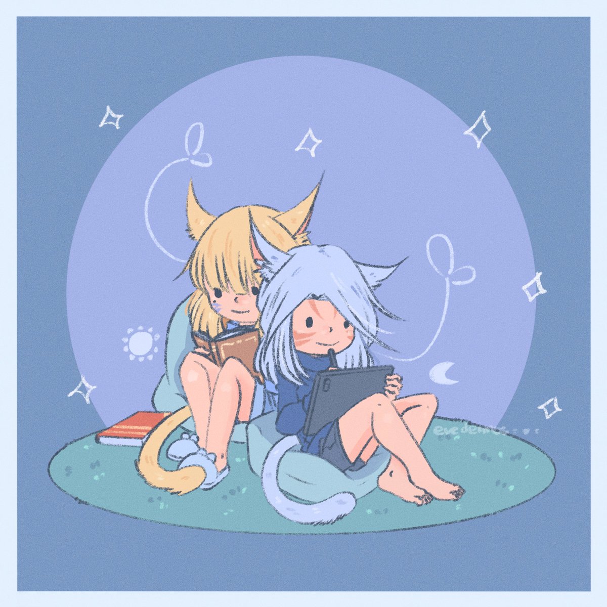 EveDeimos's tweet photo. just another chilling day OuO 
i hope ya all have wonderful day 

#FFXIV #ffxivdrawing #miqote https://t.co/8JTMH7z8un