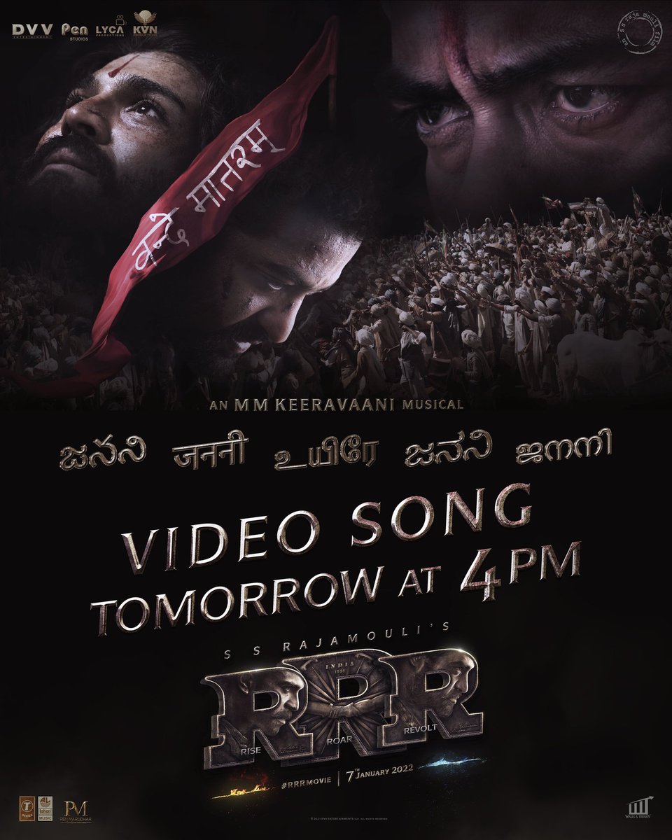 RCYuvashaktiskm's tweet photo. Gear up for the heart-stirring, #RRRSoulAnthem, #Janani / #Uyire at 4 PM tomorrow. ❤️ #RRRMovie

 @AlwaysRamCharan @tarak9999 @ssrajamouli https://t.co/EiBBntcqjY