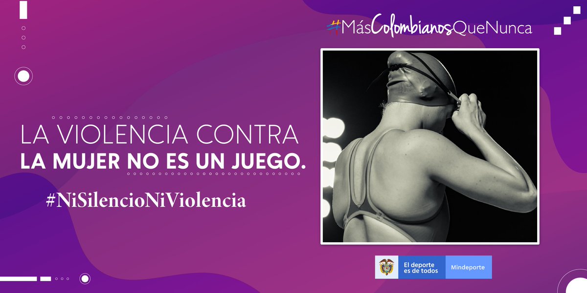 MinDeporteCol's tweet photo. En el Día Internacional de la Eliminación de la Violencia contra la Mujer digamos juntos #NiSilencioNiViolencia y no permitamos que en el deporte, la recreación y la actividad física se presenten casos que vulneren sus derechos. 👉  https://t.co/BM4DUvtG9K https://t.co/CQaYH9H0j7