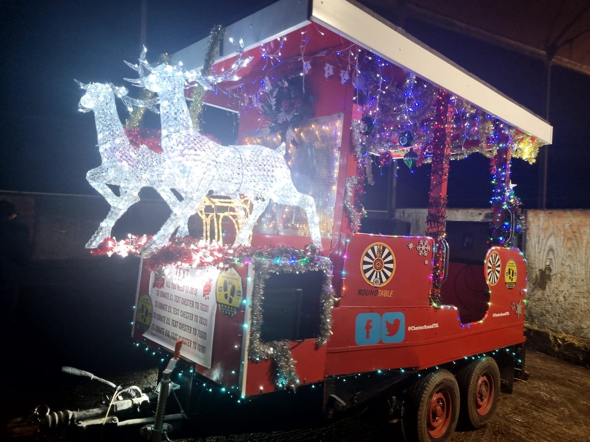 ChesterRoundTbl's tweet photo. A huge thank you to Paul Jones and Jewson Buckley for sponsoring a generator for our #SantaFloat event across #chester. 

You will now be able to see and hear us as we head out 

🦌🛷🎅👋✨🎵 

Starting tonight https://t.co/9lT0kTAyf8

#Community #Jewson #SantaFloatIsComing https://t.co/TZY9Sas0UN