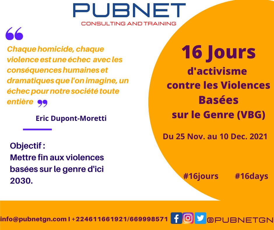 pubnetgn's tweet photo. Pubnet, soutient la campagne des 16 jours d'activisme contre les VBG.
Tous pour monde où la sécurité des femmes est garantie, leur intégrité physique et morale préservée, un monde sans peur pour elles.
#16jours #16DaysOfAction #16DaysCampaign #VBG #16days https://t.co/R785cFwmAu