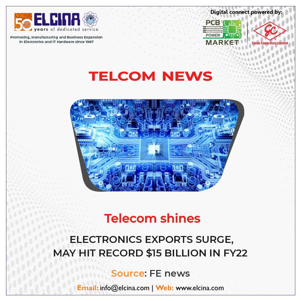 ELCINA_INDIA's tweet photo. Impact of the Pandemic abating and global supply chains gradually returning to normalcy, electronics imports, too, may hit an all-time of $60 billion in FY22.

Read More,
https://t.co/mij19cwzpr

 #telecom #telecomnews #news #financialexpress #ELCINA #ELCINAObjectives https://t.co/nVkicp5GTS