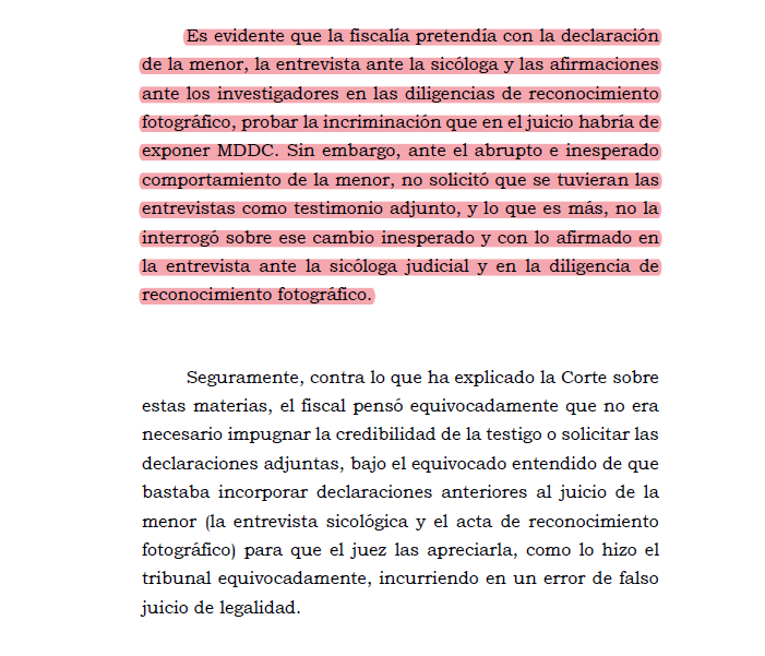 Melovides's tweet photo. La menor modificó sus aseveraciones incriminatorias rendidas en la entrevista ante la psicóloga y lo declarado en el juicio, sin embargo, la Fiscalía no solicitó sus declaraciones anteriores como testimonio adjunto o prueba de referencia. Absuelve. https://t.co/eQvqYSNCAz https://t.co/wOqInv35zW
