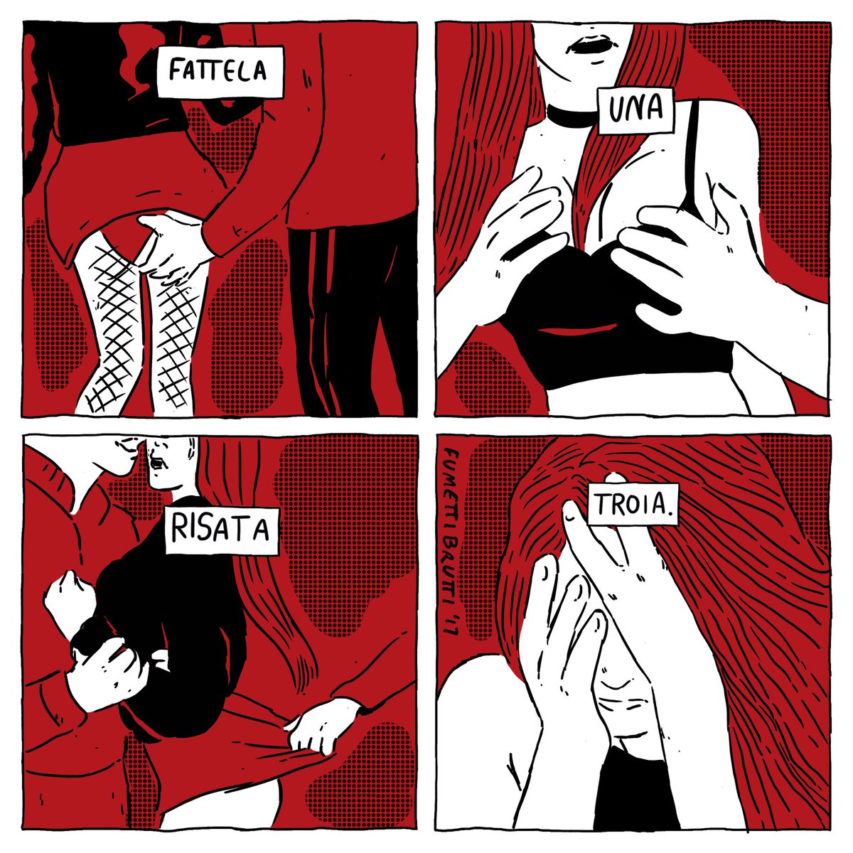 josignorelli_'s tweet photo. Oggi è la giornata per l'eliminazione della violenza contro le donne, quinto anno che posto questa vignetta. No, non sto sto ridendo per un cazzo. #fumettibrutti https://t.co/9wREtxfITe