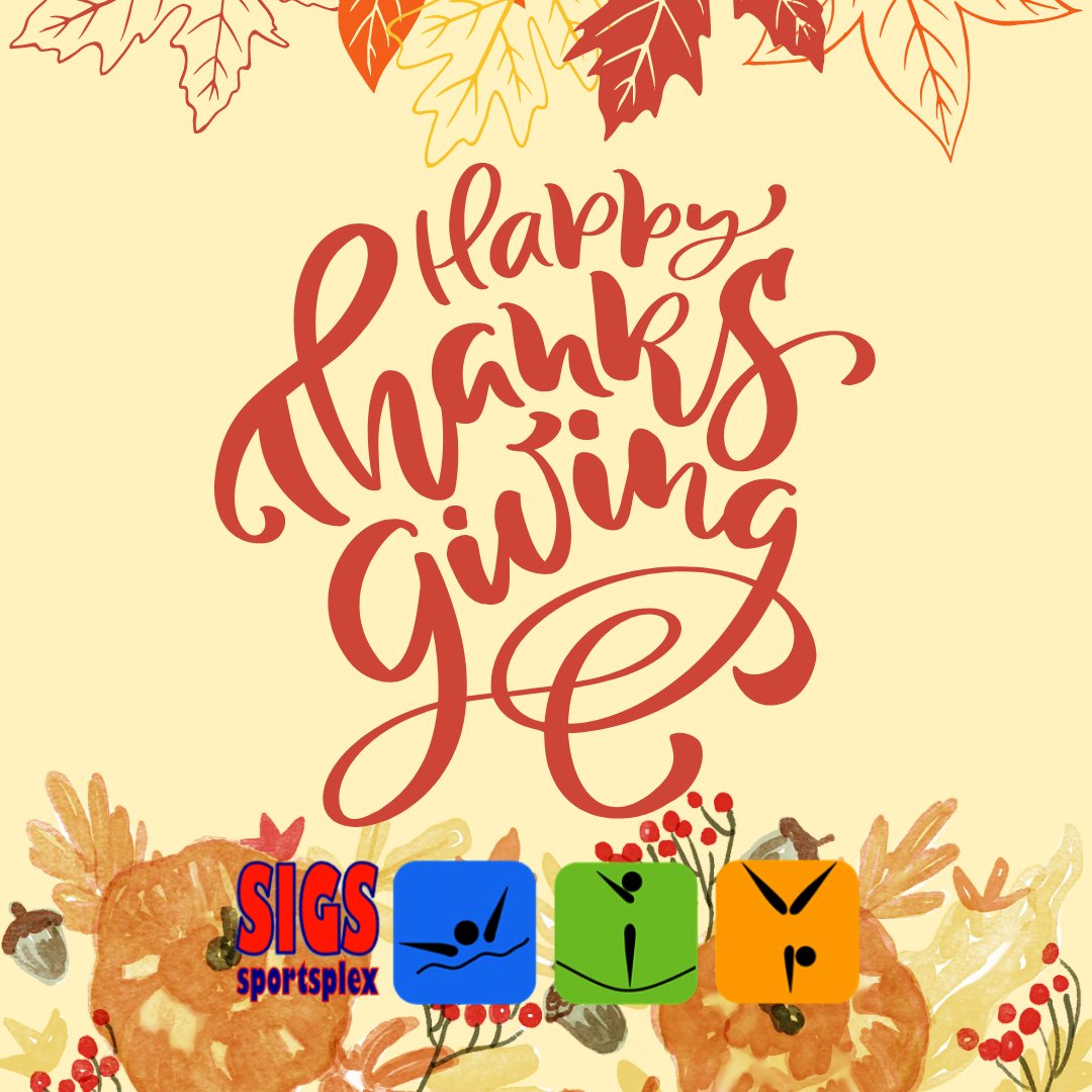 SIGSSportsplex's tweet photo. We are so grateful every day to our #SIGSfamily for trusting us and allowing us to be part of your lives for more than 40 years! 

#love #thankful #thanksgiving #tradition #SIGSgym https://t.co/ZT33IGt7vX