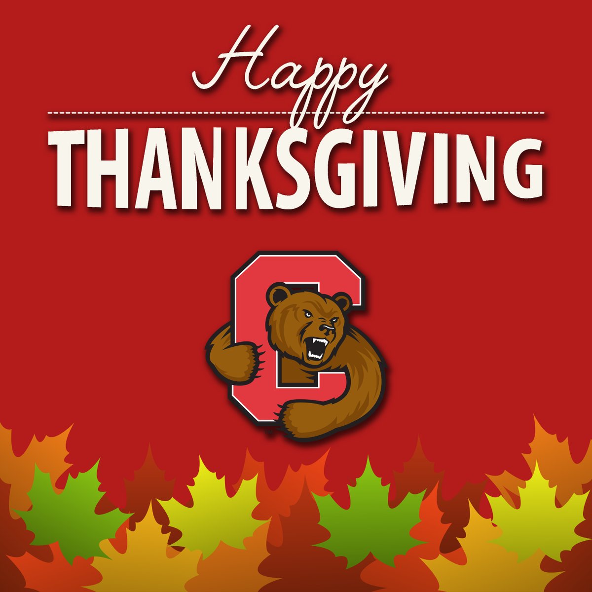 CornellSports's tweet photo. Happy Thanksgiving to our entire Big Red family! #YellCornell https://t.co/jQm7YOIBUP