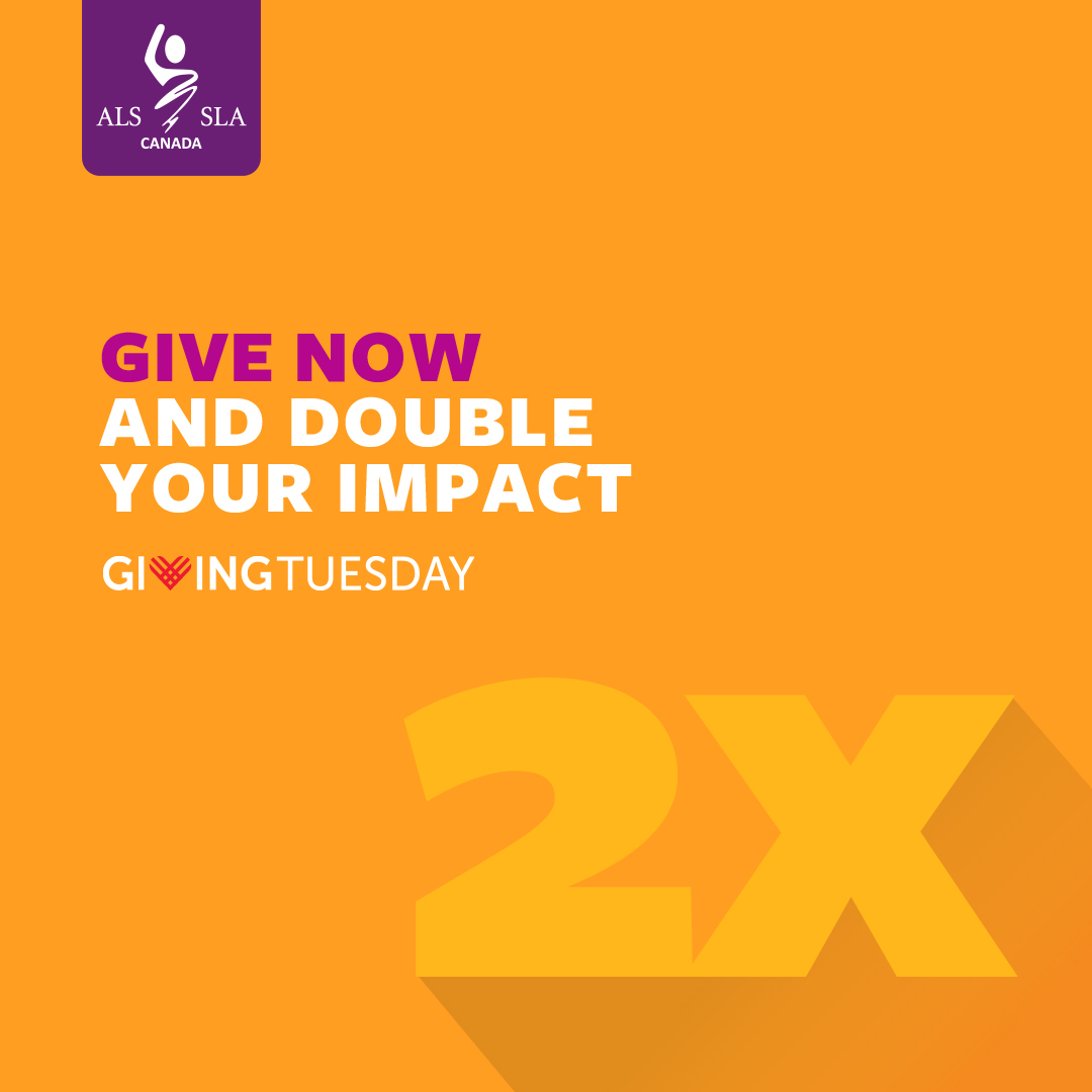 Coming to social platforms near you on November 30: the opportunity to unite with a generous Giving Tuesday donor who will match every gift you give up to $50,000. Don’t miss your opportunity to double your impact toward #aFutureWithoutALS: bit.ly/3CM47WE