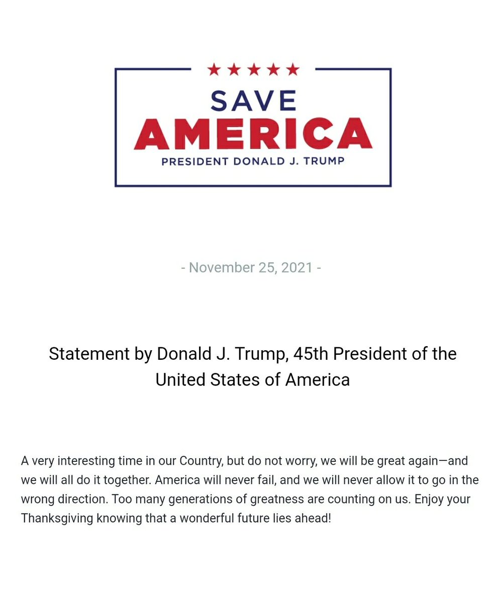 realLizUSA's tweet photo. NEW!

President Donald J. Trump:

"A very interesting time in our Country, but do not worry, we will be great again—and we will all do it together. America will never fail, and we will never allow it to go in the wrong direction. Too many generations... https://t.co/JXeCtRoRUh