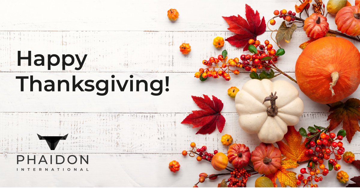 This year, we are #thankful 👏 for our employees and their hard work in helping professionals find their dream role while supporting our clients with their hiring needs.

On behalf of the Phaidon International team, we hope you have a Happy Thanksgiving.