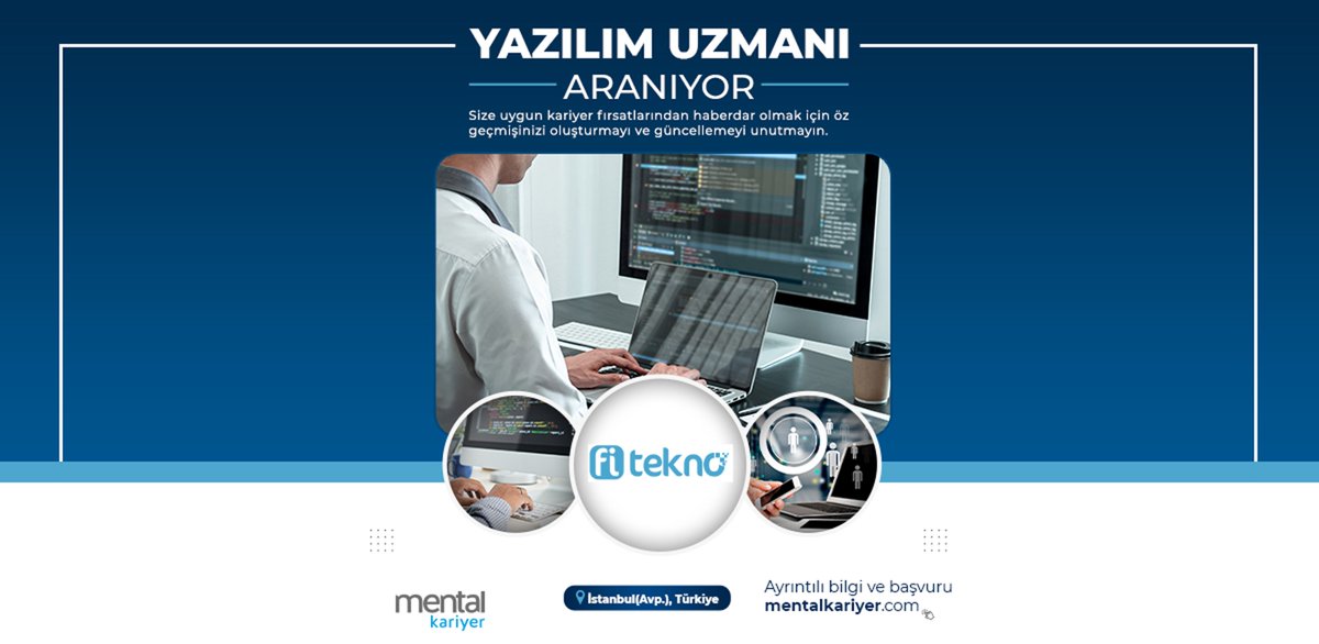 Fitekno'nun Yazılım Uzmanı ilanı şimdi yayında. Ayrıntılı bilgi ve başvuru için bit.ly/3p2AMT6

Alanınla ilgili kariyer fırsatlarından haberdar olmak istiyorsan şimdi mentalkariyer.com'da öz geçmişini oluştur, fırsatları kaçırma.