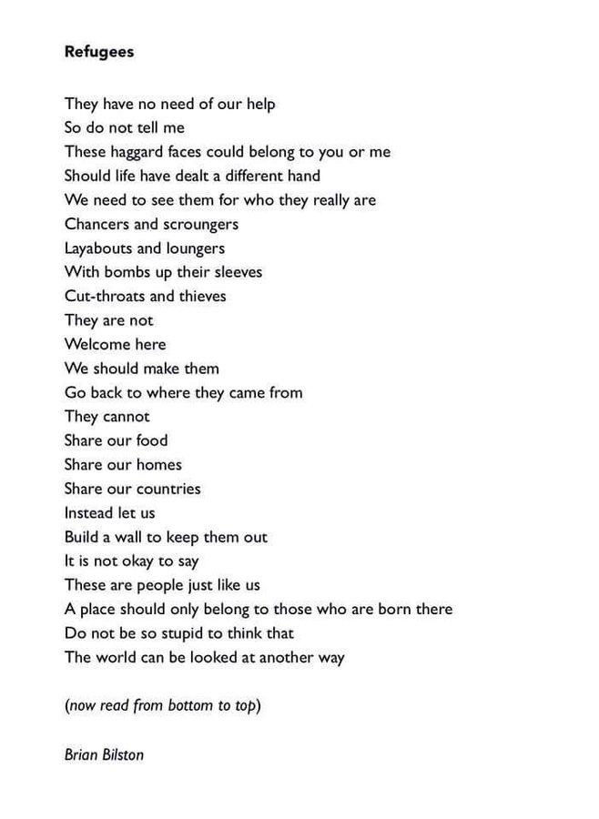 localnotail's tweet photo. @LBC @mrjamesob Two ways to look at the refugee crisis, by @brian_bilston https://t.co/HueGVAgNW2