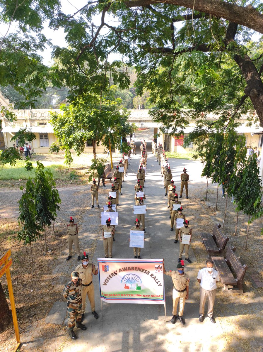 Anujkum35069756's tweet photo. #EkMaiSauKeLiye ph7
Today 5 Gujarat NCC Battalion has flagged the awareness rally for Voter's awareness. On this day we have motivated lots of civilians through our rally. 
@ArvindKapoorTYG 
@NCC_Dte_Gujarat https://t.co/sdgLvDmOo3