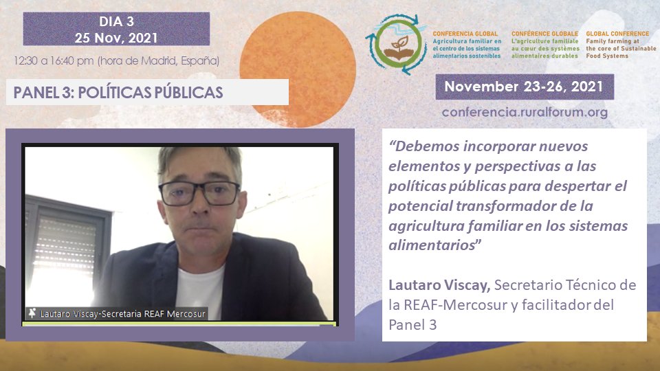 WorldRuralForum's tweet photo. 👏¡Interesantísimo debate el de hoy! Con Lautaro Viscay (@reafmercosur) moderando el #panel3 de la #ConferenciaGlobalFRM
👉¡Únete! https://t.co/LZXTrmr2XX
#GlobalConferenceWRF #SustainableFoodSystems #DecenioAgriculturaFamiliar https://t.co/xnF2d2j4v0