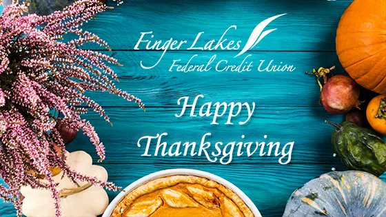 FingerLakesFCU's tweet photo. On behalf of our Credit Union family, we wish you all Happy Thanksgiving! We are thankful for the opportunity to serve our incredible members! Have a safe and happy holiday. https://t.co/0kTkeFjyIk