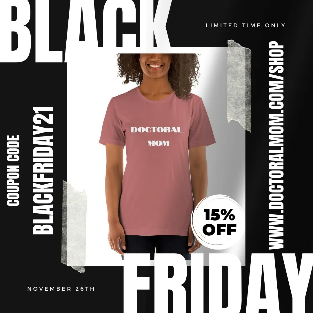 DoctoralMom's tweet photo. Hello Doctoral Moms!

Black Friday discounts for Doctoral Mom branding T-shirts and Hoodies. 

Visit https://t.co/Jlj15ppzQg and apply the BLACKFRIDAY21 coupon code and enjoy a 15% discount !! https://t.co/KOJHsnww5I